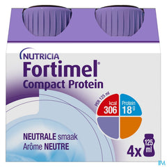 Fortimel Compact Protein Goût Neutre Bouteilles 4x125 ml