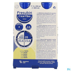 Fresubin 2 Kcal Fibre Drink Vanille Fl 4x200ml