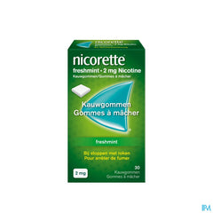 Nicorette® Freshmint Gomme à Mâcher — pour arrêter de fumer — 30 pièces, 2 mg de nicotine