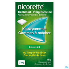 Nicorette® Freshmint Gomme à Mâcher — pour arrêter de fumer — 105 pièces, 2 mg de nicotine