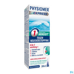 Physiomer®Express (1 Min(1)) Spray nasal 20ml. Nez bouché, nez coulant, éternuement.