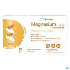 Careway Magnesium 450mg + Vitamine B6 Caps 30