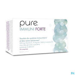 Pure Immuni Forte. Adultes. Vitamine C, D, Zinc, Selenium. Immunité. 30 comprimés.