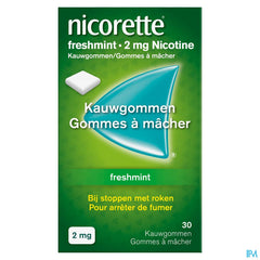 Nicorette® Freshmint Gomme à Mâcher — pour arrêter de fumer — 30 pièces, 2 mg de nicotine