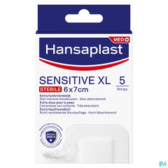 Hansaplast Sensitive Xl 6cmx7cm Strips 5
