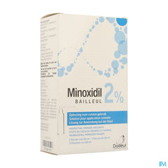 Minoxidil 2% solution pour application cutanée 3x60 ml
