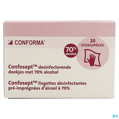 Confosept Lingettes Desinfect. 70% Alcool 20 Aca
