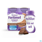 Fortimel Compact 2.4kcal Arôme Chocolat Complément Nutritionnel Dénutrition Bouteilles 4x125ml