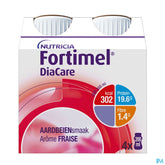 Fortimel DiaCare Arôme Fraise Complément Nutritionnel Dénutrition Bouteilles 4x200ml