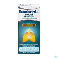 Bronchosedal® Mucus Miel & Citron, contre la toux productive, détache les mucosités et dégage les voies respiratoires, 300 ml