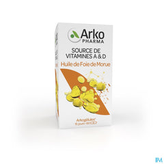 Arkopharma Arkogélules Huile De Foie De Morue Source de vitamine A & vitamine D 60 Gélules