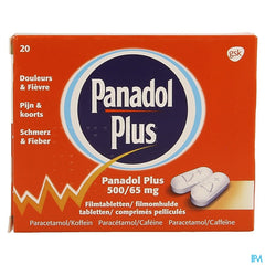 Panadol Plus 500mg/65mg Comp Pell 20 New
