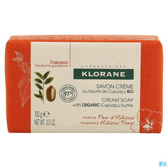 Klorane - Savon crème au beurre de Cupuaçu BIO - Fleur d’Hibiscus - Tous types de peaux