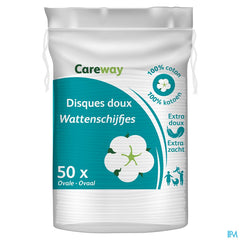 Careway Disques Doux 100% Coton Ovale 50