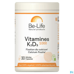 Vitamines K2 D3 1000 Be Life Caps 30
