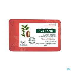Klorane - Savon crème au beurre de Cupuaçu BIO - Fleur d’Hibiscus - Tous types de peaux