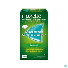 Nicorette® Freshmint Gomme à Mâcher — pour arrêter de fumer — 30 pièces, 2 mg de nicotine