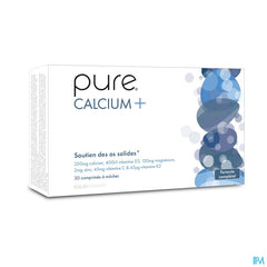 Pure Calcium + Synergistes de Calcium 30 comprimés à mâcher formule pour les os