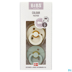 Bibs 3 Sucette Duo Sage Ivory