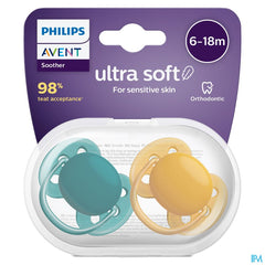 Philips Avent Sucette Soft Green Yellow +6m