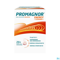 Promagnor Magnésium 400mg + 180mg Vitamine C (20 Comprimés Effervescents)