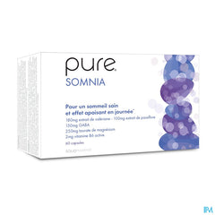 Pure Somnia. Valériane, Passiflore, Gaba. Sommeil et apaisant. 60 capsules.