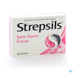 Strepsils S/sucre Fraise Past 36