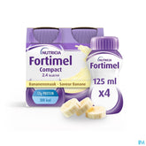 Fortimel Compact 2.4kcal Arôme Banane Complément Nutritionnel Dénutrition Bouteilles 4x125ml