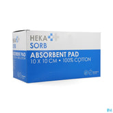 Hekasorb Pansement Absorbant N/sterile 10x10cm 50
