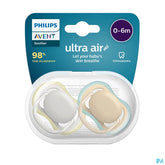 Philips Avent Sucette +0m Air Vert Gris