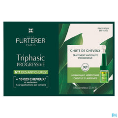 René Furterer - TRIPHASIC PROGRESSIVE traitement antichute progressive - Solution chute de cheveux stimule la croissance capillaire