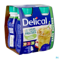 Delical Saveurs Fruitees Pomme S/sucre 4x200ml