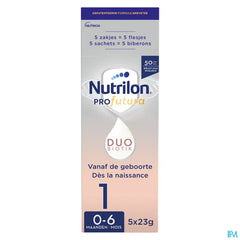 Nutrilon Profutura 1 | Composition unique DUOBIOTIK | Lait Nourrissons Bébé 0 à 6 mois | Lait en Poudre pour Biberon | Sachets 5x23g