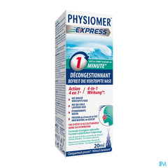 Physiomer®Express (1 Min(1)) Spray nasal 20ml. Nez bouché, nez coulant, éternuement.