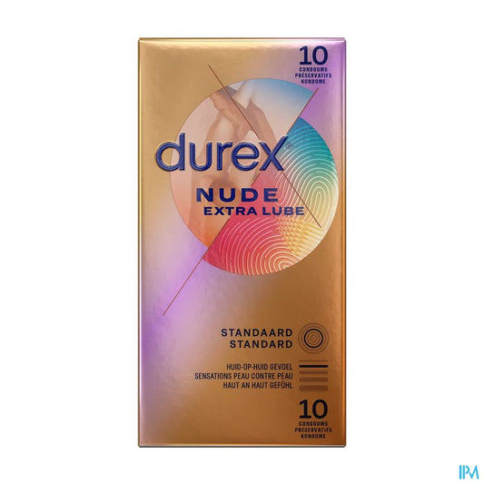 Durex Nude Extra Lube Preservatifs 10
