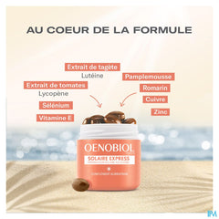 Oenobiol Solaire Express 15 capsules - peau & bronzage sublimés, Préparation solaire accélérée en 15 jours