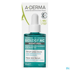 A-DERMA BIOLOGY AC NIGHT-PEEL Sérum anti-imperfections - Effet peau neuve - Points noirs, acné