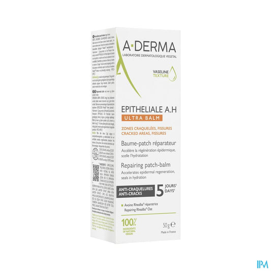 A-DERMA Epitheliale ULTRA REPAIR Baume-patch Réparateur, Zones craquelées & fissures, Texture vaseline 50g