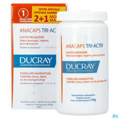 Ducray Anacaps Tri-Activ Complément alimentaire chute de cheveux passagère VITAMINE B 90 gélules