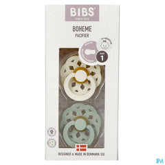 Bibs 1 Sucette Boheme Duo Sage/ivory 2