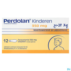 Perdolan® Enfants, suppositoires avec 350 mg de paracétamol, pour le traitement symptomatique de la fièvre et de la douleur chez les enfants, 12 suppositoires