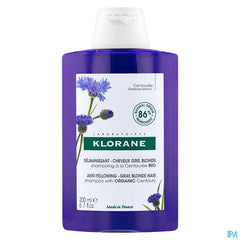 Klorane - Shampoing déjaunissant à la Centaurée BIO - Cheveux gris, blonds