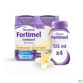Fortimel Compact 2.4kcal Arôme Vanille Complément Nutritionnel Dénutrition Bouteilles 4x125ml
