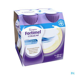 Fortimel 1.5kcal Arôme Banane Complément Nutritionnel Dénutrition Bouteilles 4x200ml