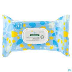 Klorane - Lingettes nettoyantes douces pour le corps au Calendula apaisant - Bébé - Peau normale à sèche