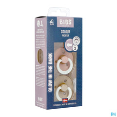 Bibs 2 Tetine Duo Glow In Dark Vanilla/blush