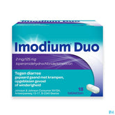 Imodium® Duo comprimés, traitement de la diarrhée accompagnée de crampes abdominales et de ballonnements, 18 comprimés
