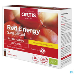 Ortis Red Energy Citron Gingembre Bio S/alc10x15ml