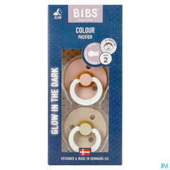 Bibs 2 Tetine Duo Glow In Dark Vanilla/blush