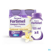 Fortimel Compact Protein 2.4kcal Saveur Vanille Complément Nutritionnel Dénutrition Bouteilles 4x125 ml